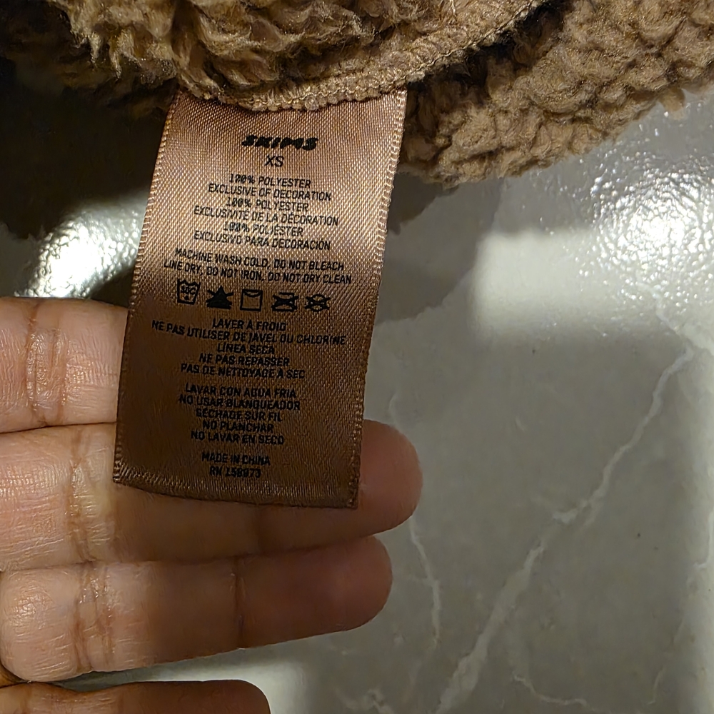 SKIMS Teddy High Pile Fleece Cropped Jacket Size XS - Picture 6 of 8